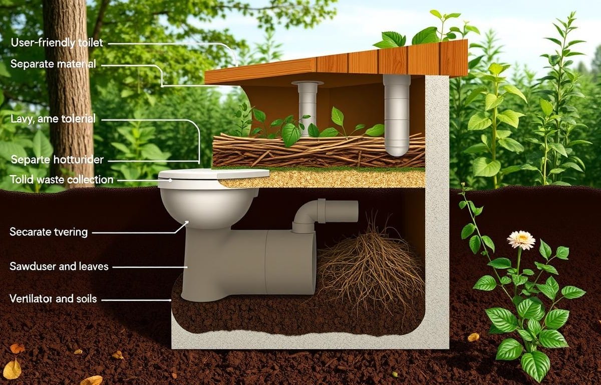 how does a composting toilet work