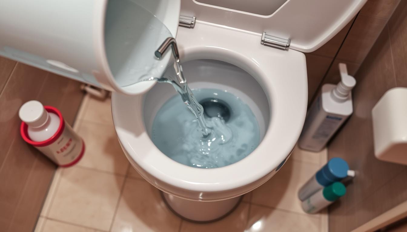 how to flush a toilet without water