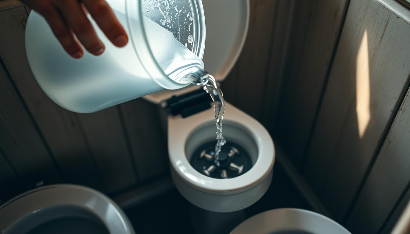 how to flush toilet when water is off
