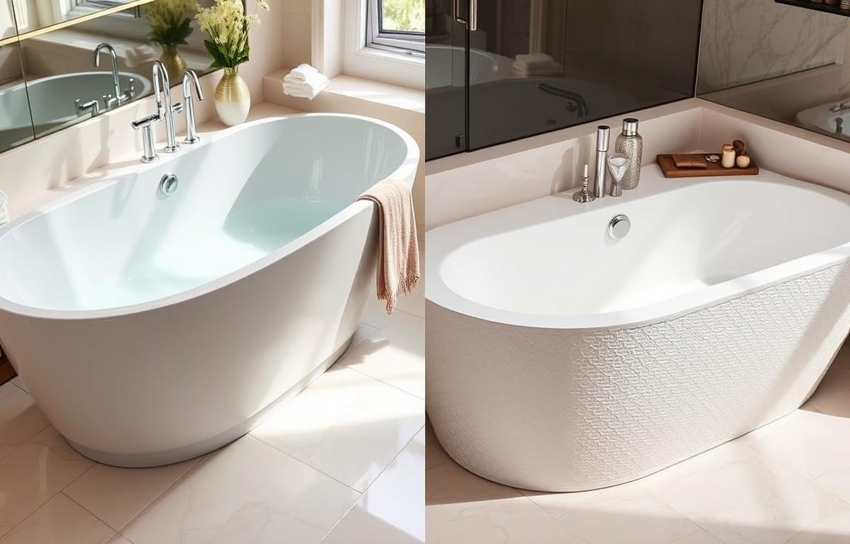Comparing acrylic vs fiberglass tubs