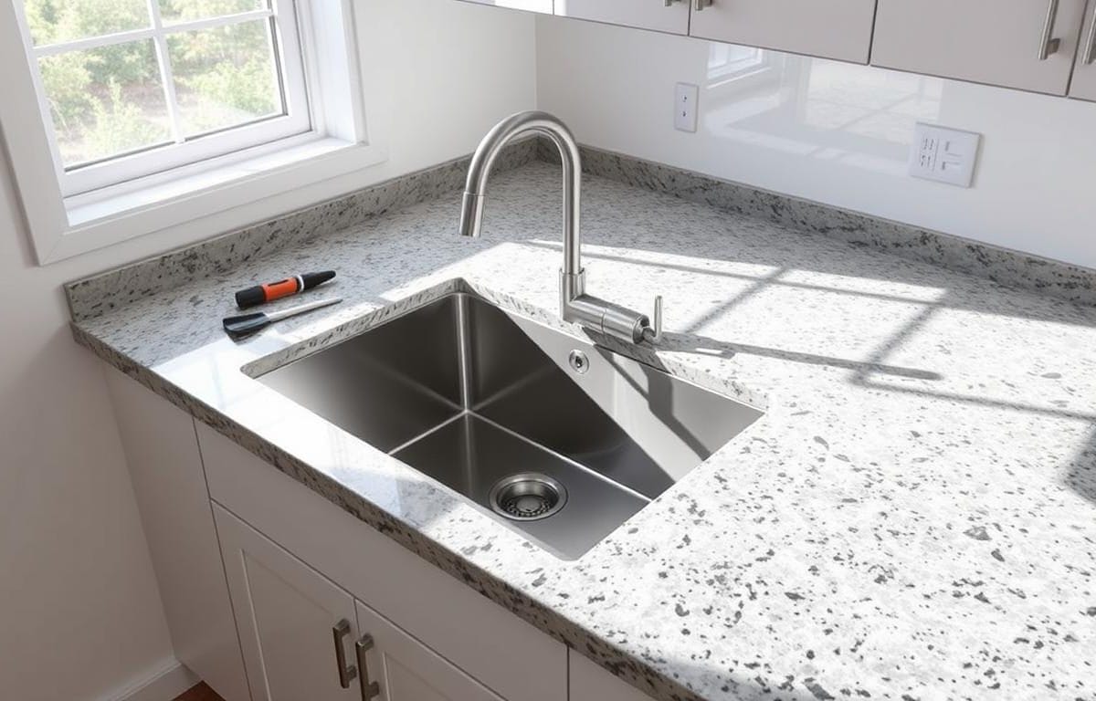 DIY undermount sink installation for kitchens
