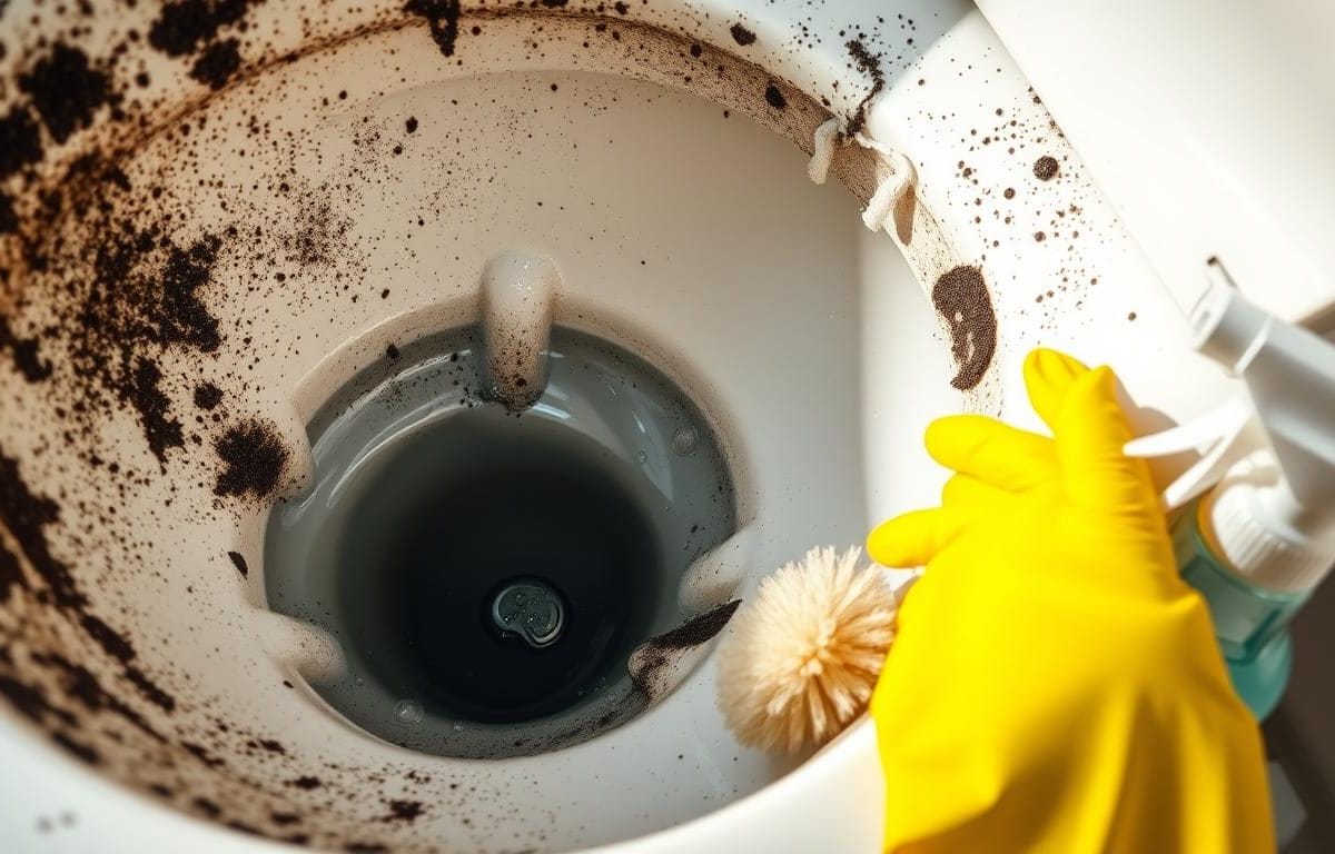 Eliminating black mold in toilet