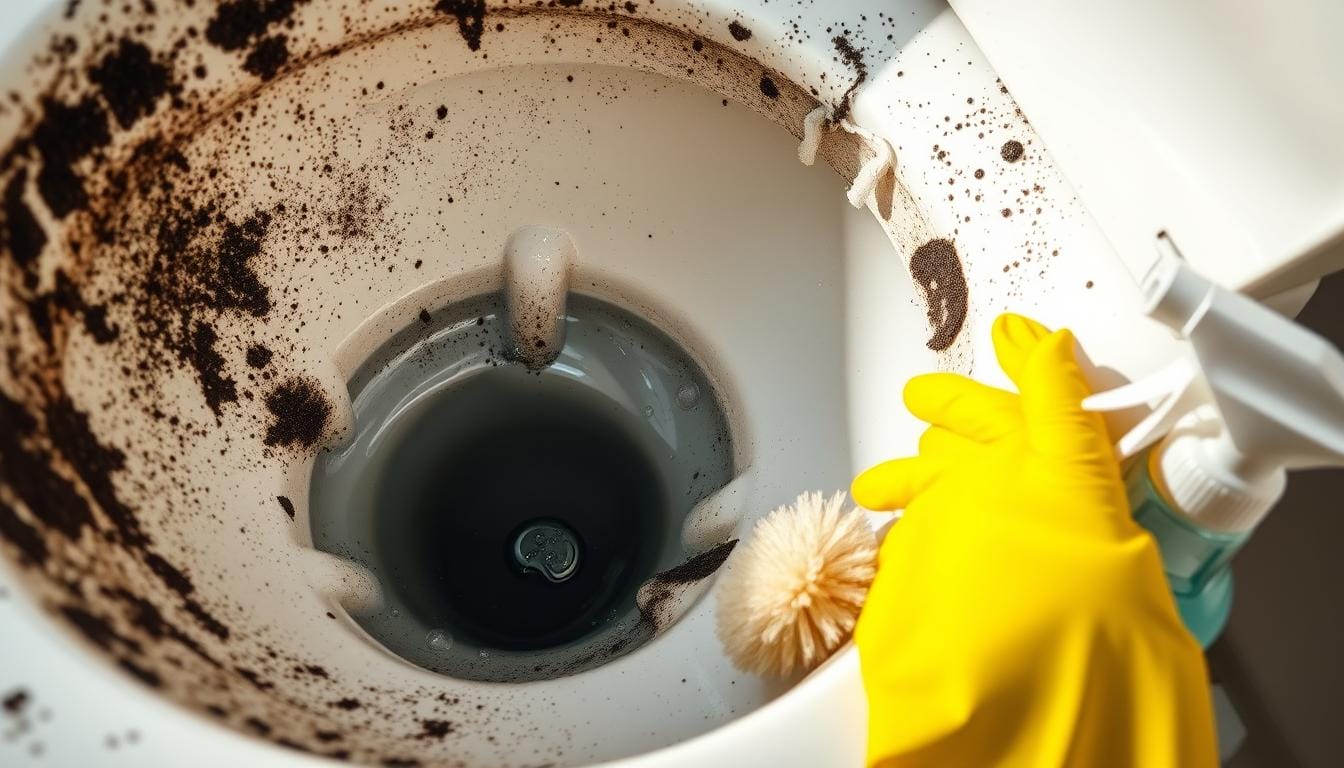 Eliminating black mold in toilet