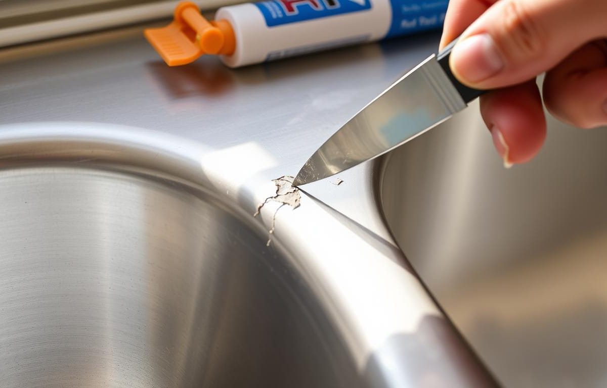 How to remove old caulk from sink edges
