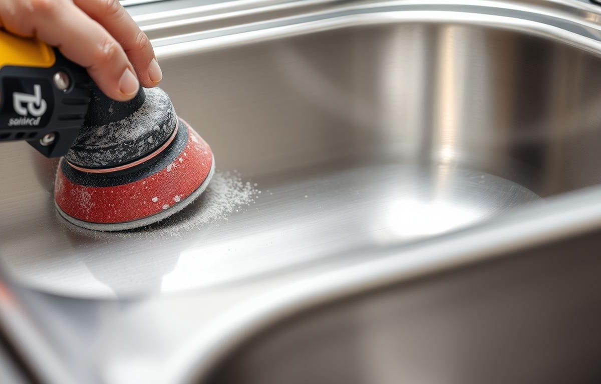 How to sand and polish a stainless steel sink