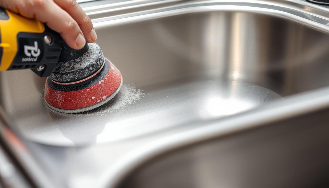 How to sand and polish a stainless steel sink