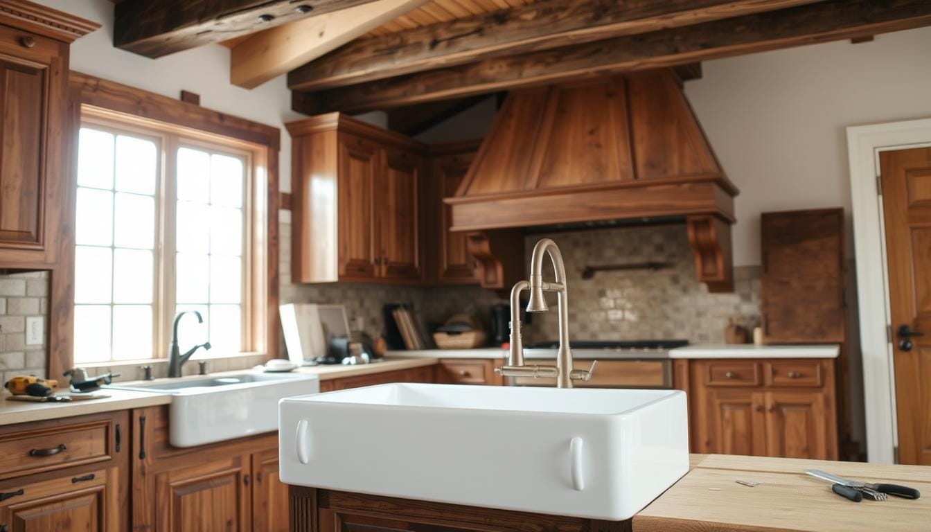 Installation guide for farm-style sinks