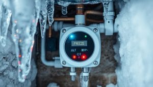Pipe freeze alarm systems