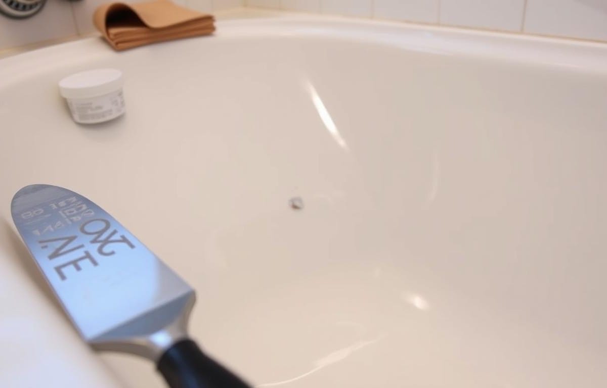 Repairing chipped bathtub surfaces