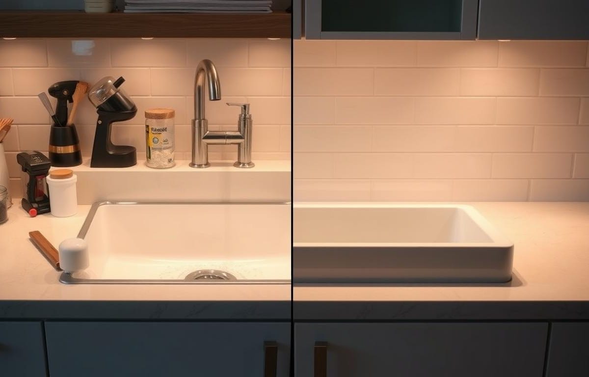 Replacing a vessel sink with a drop-in sink