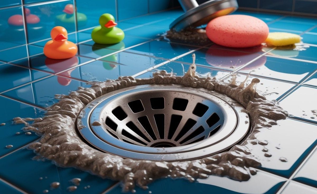 how to clear a clogged drain with standing water