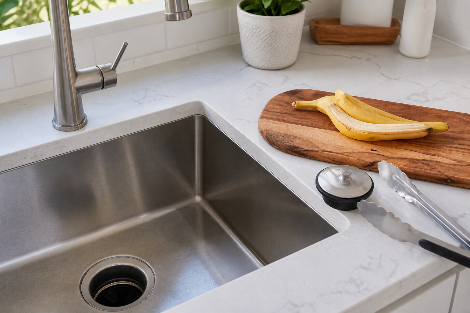 Plumbing scene for Can Banana Peels Go Down a Garbage Disposal?
