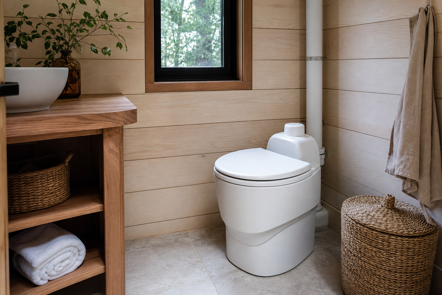 Plumbing scene for How a Composting Toilet Works: Homeowner Planning Basics