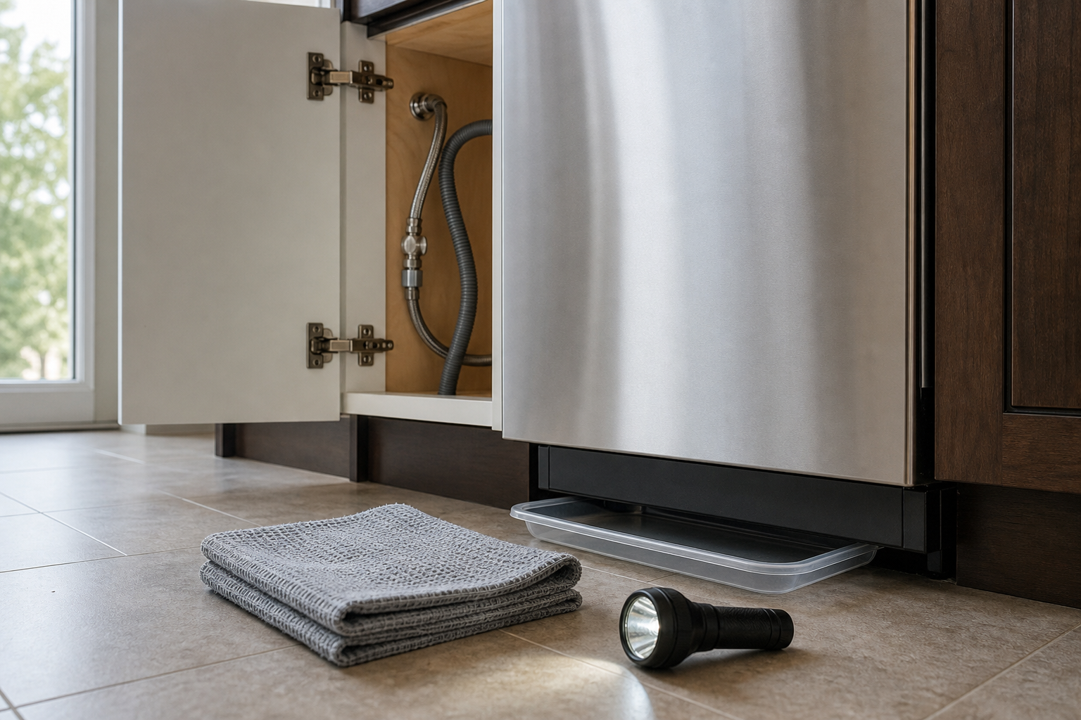 Plumbing scene for Dishwasher Leak Detection and Prevention: Safe Homeowner Checks
