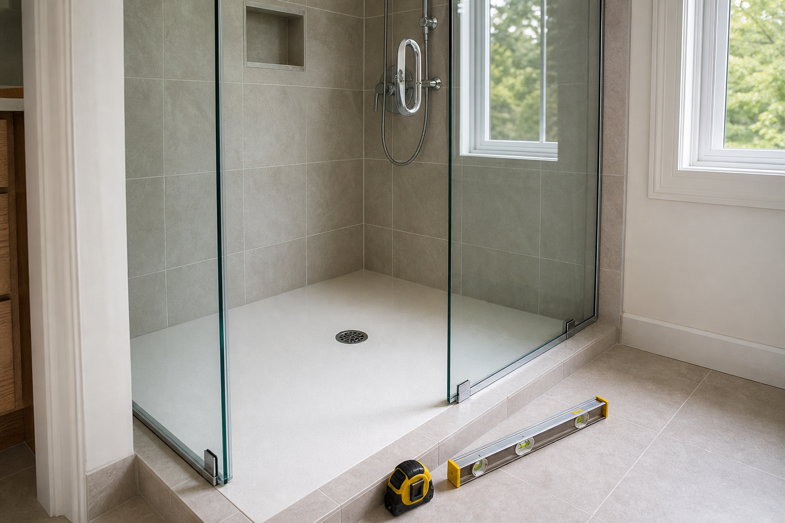 Plumbing scene for Choosing a Shower Enclosure: Fit, Glass, Drainage, and Installer Questions