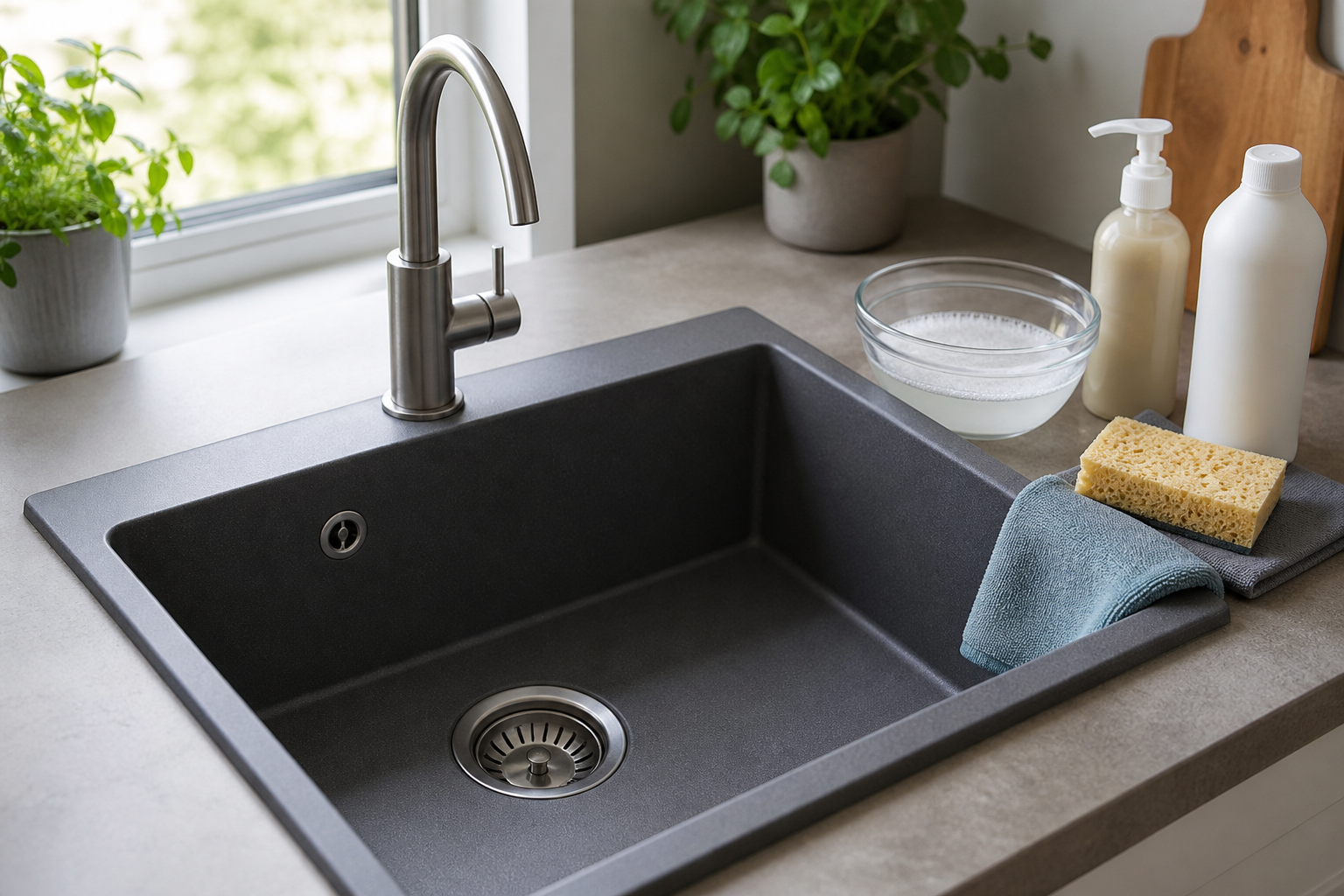 Plumbing scene for How to Clean a Blanco Silgranit Sink Without Damaging the Surface