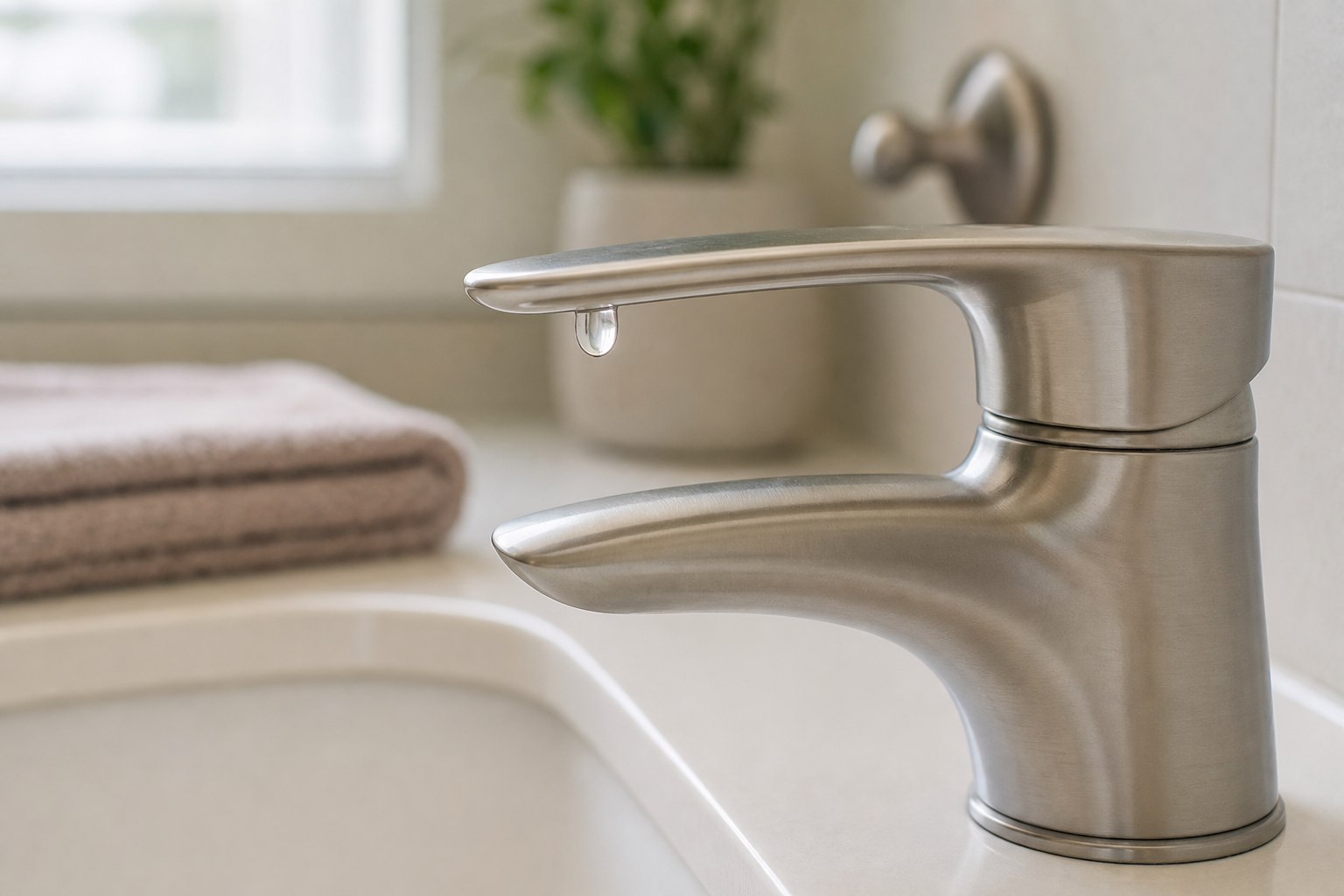 Plumbing scene for Dripping Bathroom Faucet Handle: Safe Checks and Next Steps