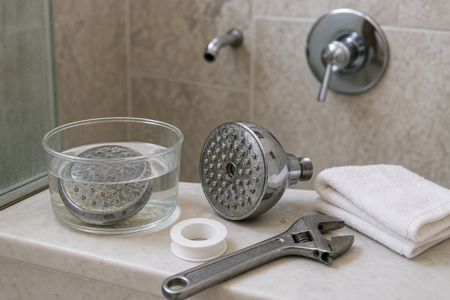 Plumbing scene for How to Increase Shower Head Pressure: Safe Checks Before Repairs
