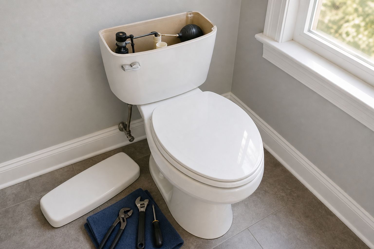 Plumbing scene for How to Raise Toilet Bowl Water Level: Safe Observation Checks