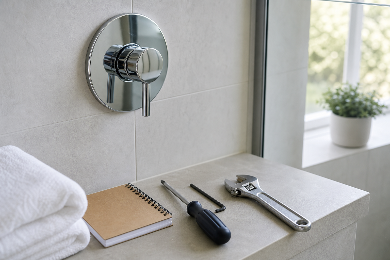 Plumbing scene for Kohler Shower Handle Removal: Model and Trim Checks Before You Start