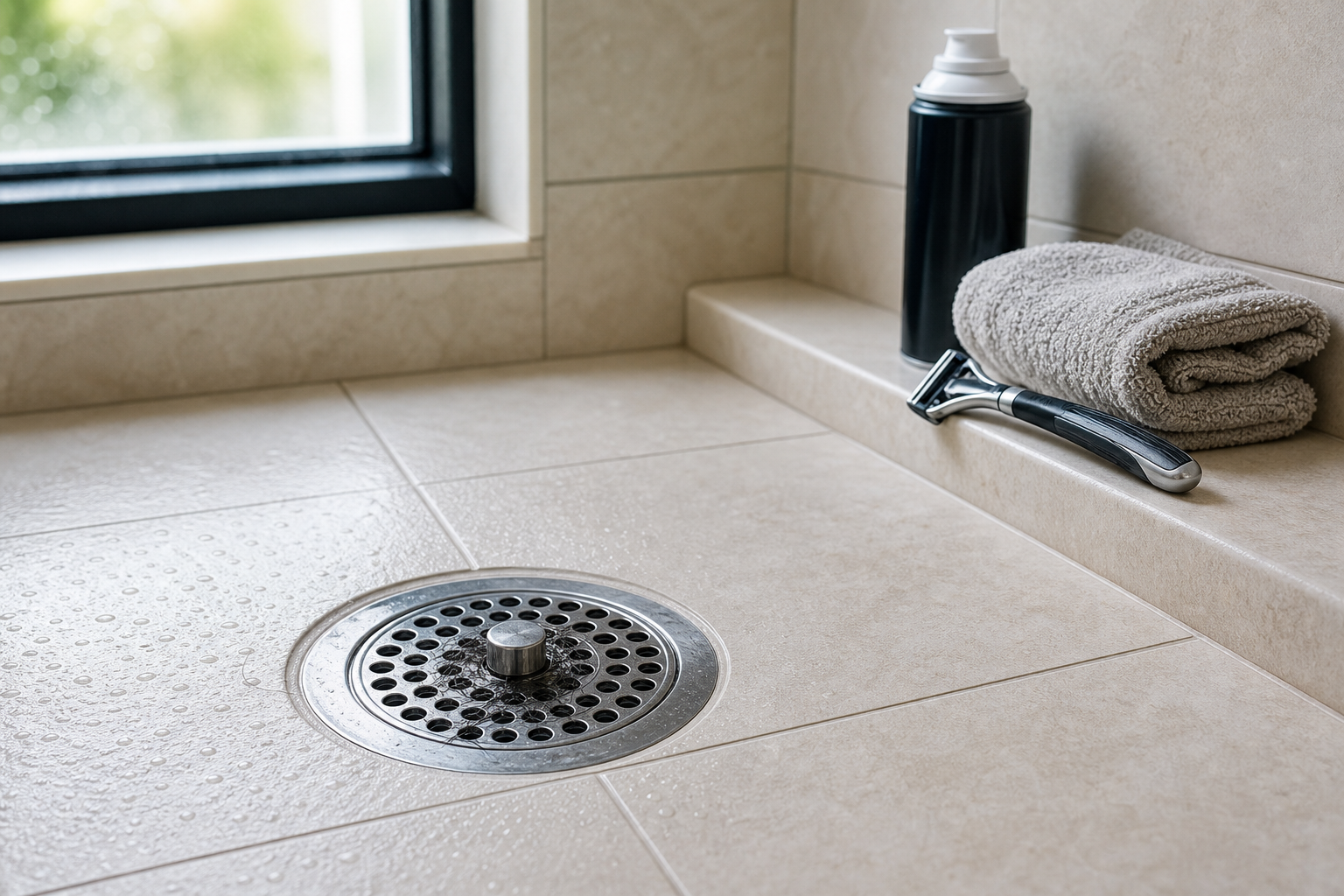 Plumbing scene for How to Shave Without Clogging a Shower Drain