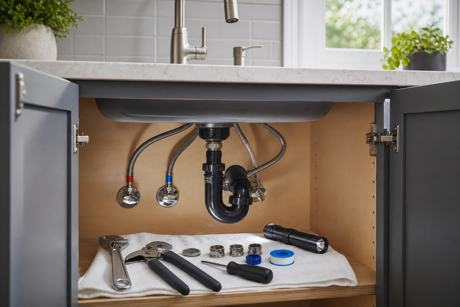Plumbing scene for Low Water Pressure When Using Two Faucets: What It Can Mean