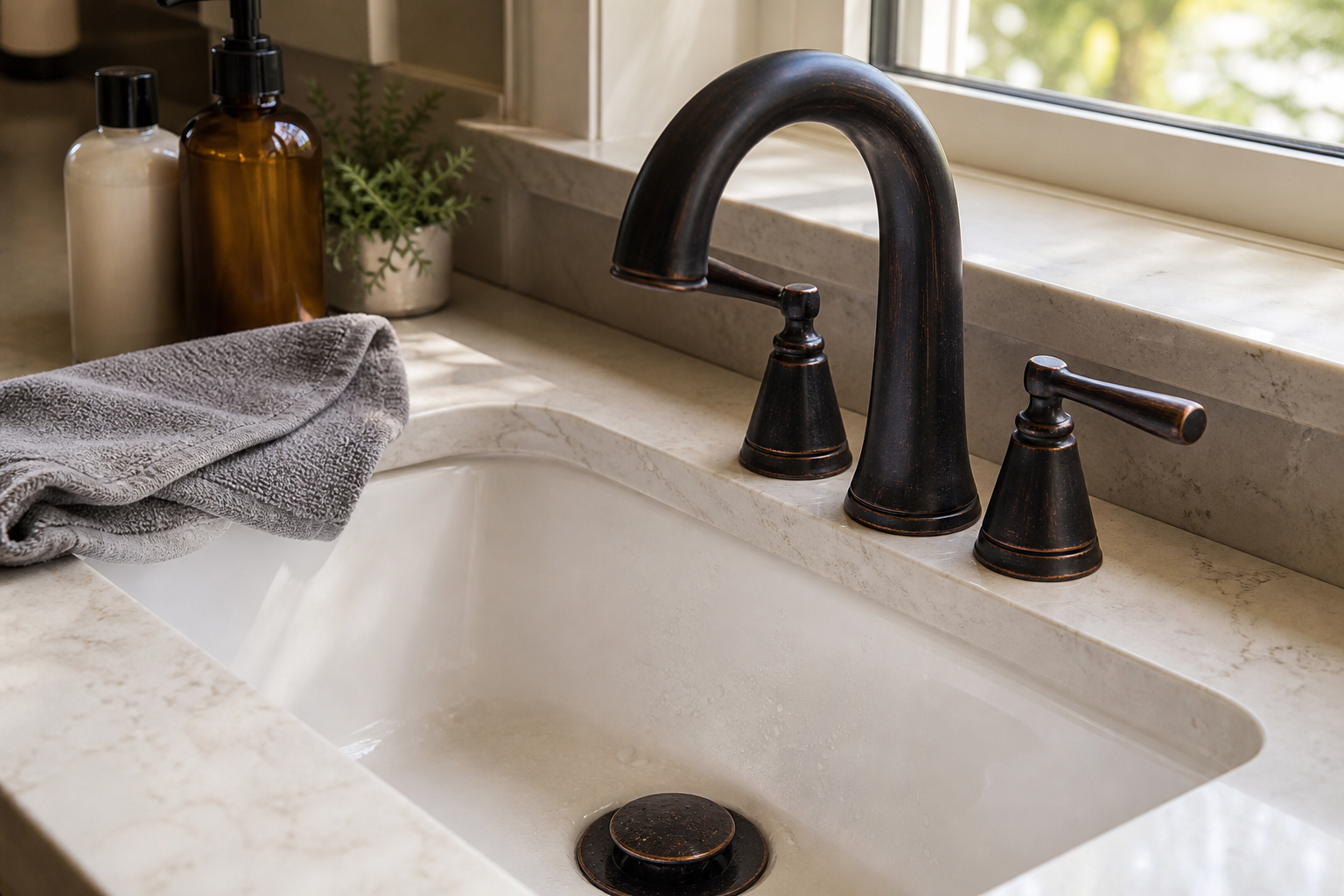 Plumbing scene for Oil-Rubbed Bronze Fixtures: Finish Care and Fit Checks