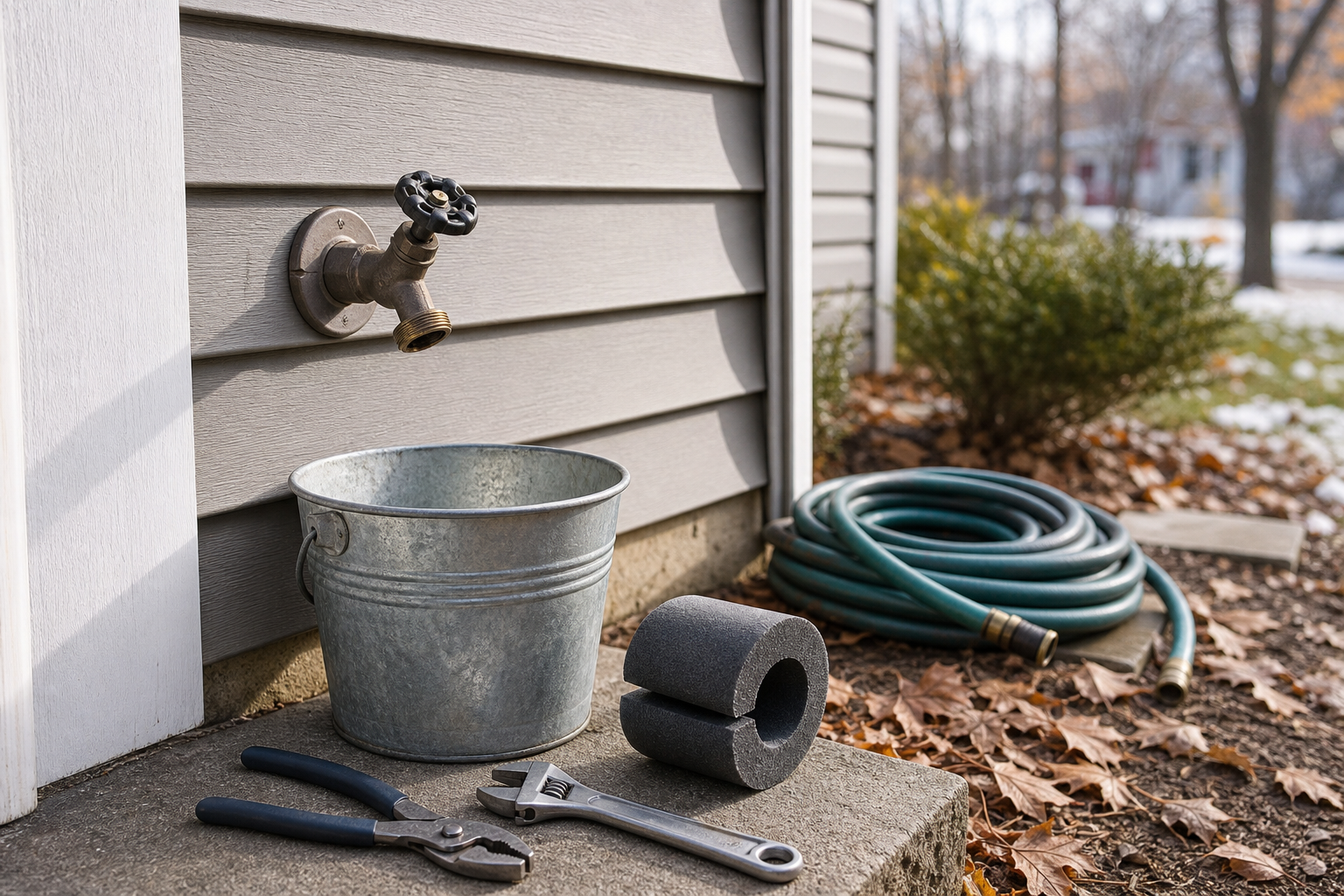 Plumbing scene for Outdoor Faucet Winterizing Checklist for Homeowners