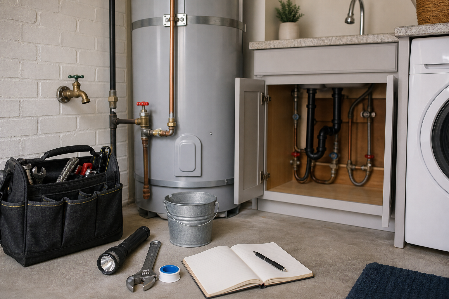 Plumbing scene for Seasonal Plumbing Checklist for Homeowners