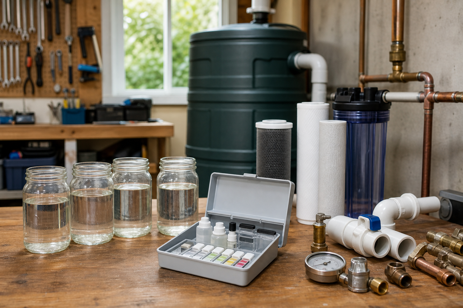 Plumbing scene for Purifying Rainwater at Home: Why Testing Comes First
