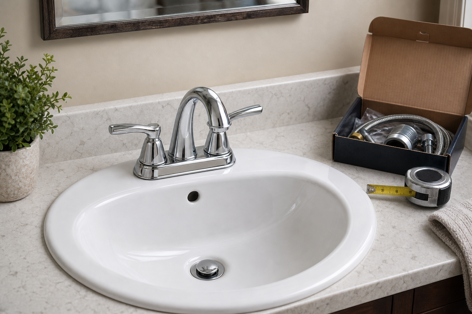 Plumbing scene for What Does 4-Inch Centerset Mean for Faucets?