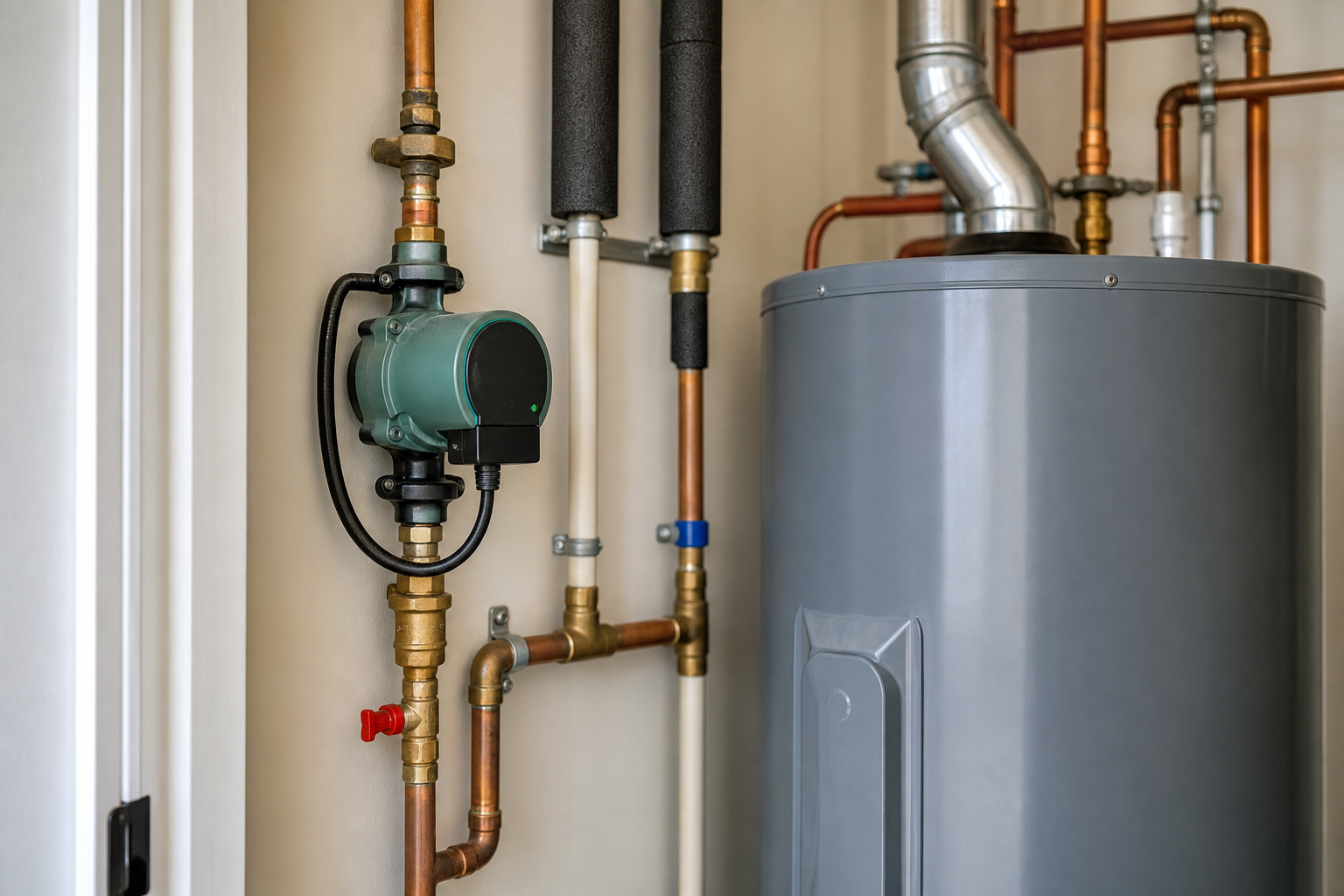 Plumbing scene for What Is a Recirculating Pump? Hot-Water Convenience and Planning Checks