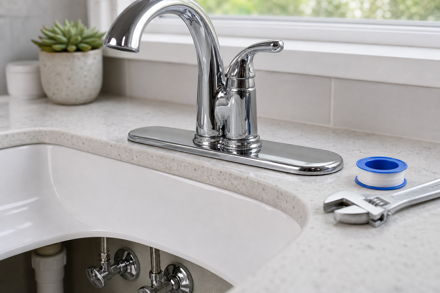 Plumbing scene for What Is a Faucet Escutcheon and When Do You Need One?