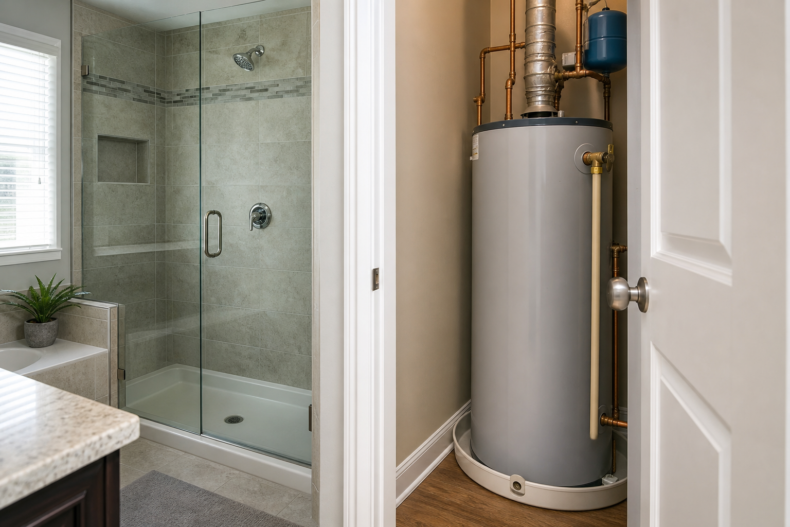 Plumbing scene for Hot Water Runs Out Quickly: Safe Clues to Document