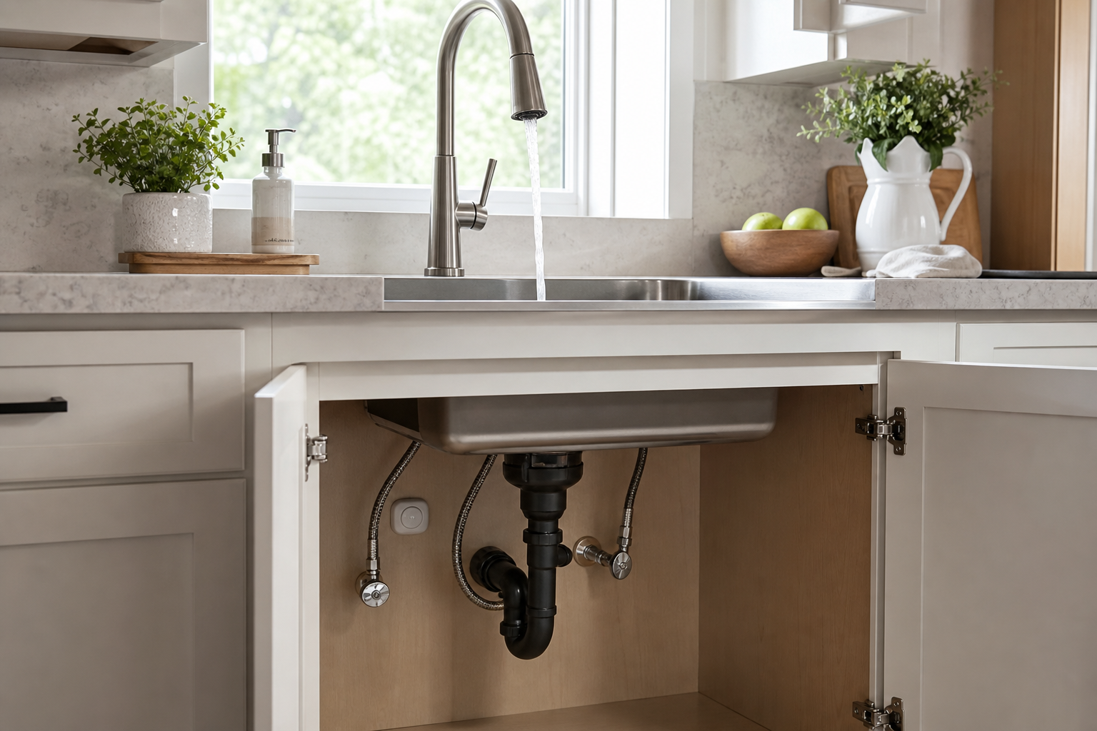 Plumbing scene for Why Water Pressure Fluctuates: Safe Homeowner Triage