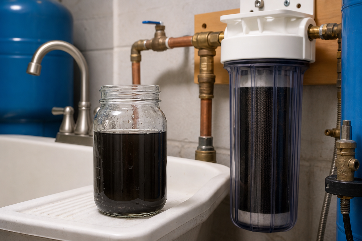 Plumbing scene for Black Well Water: Possible Causes and Safe Next Steps