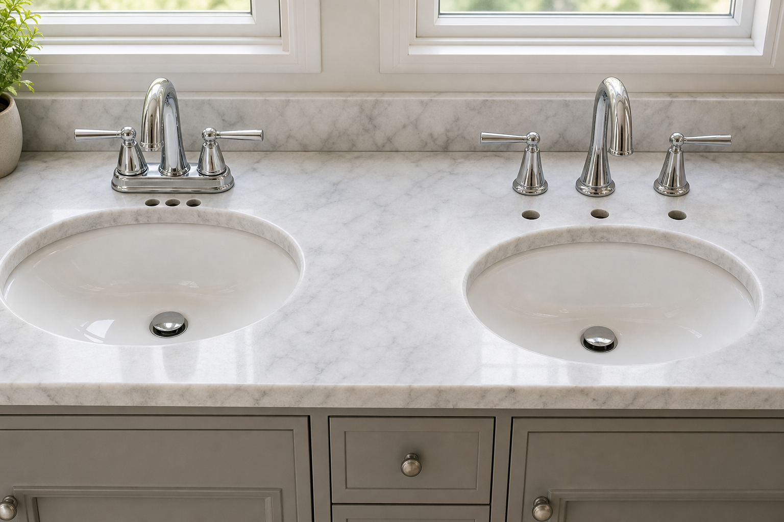 Plumbing scene for Widespread vs Centerset Faucets: Basic Fit Differences