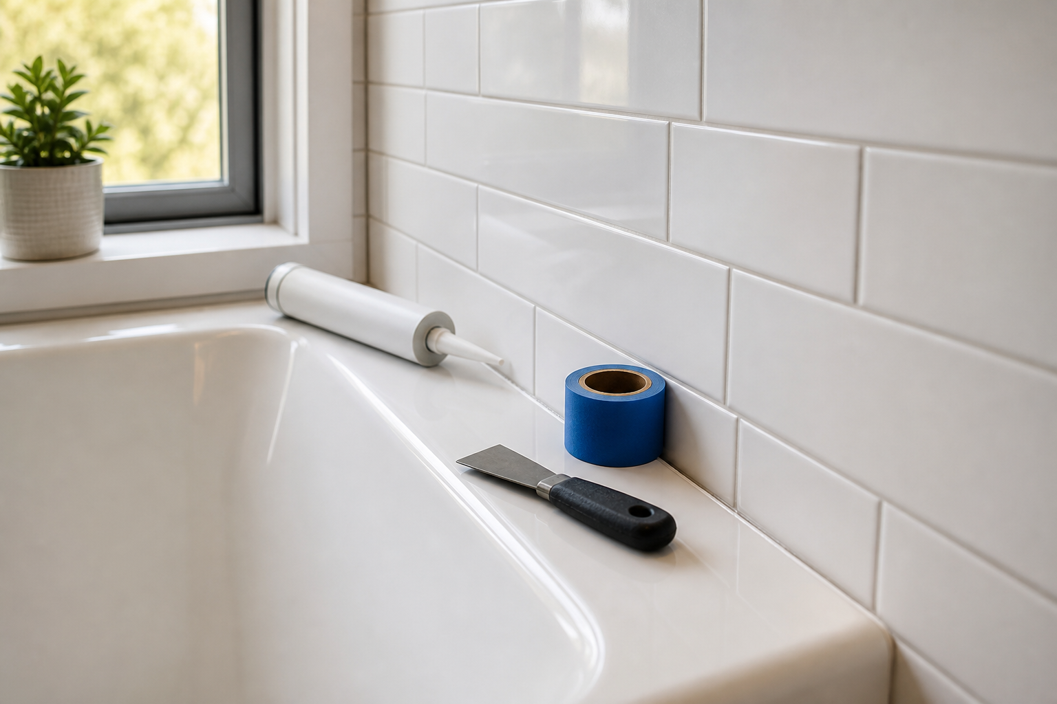 Plumbing scene for Bathtub Sealing Options: Caulk, Grout, and Leak Boundaries
