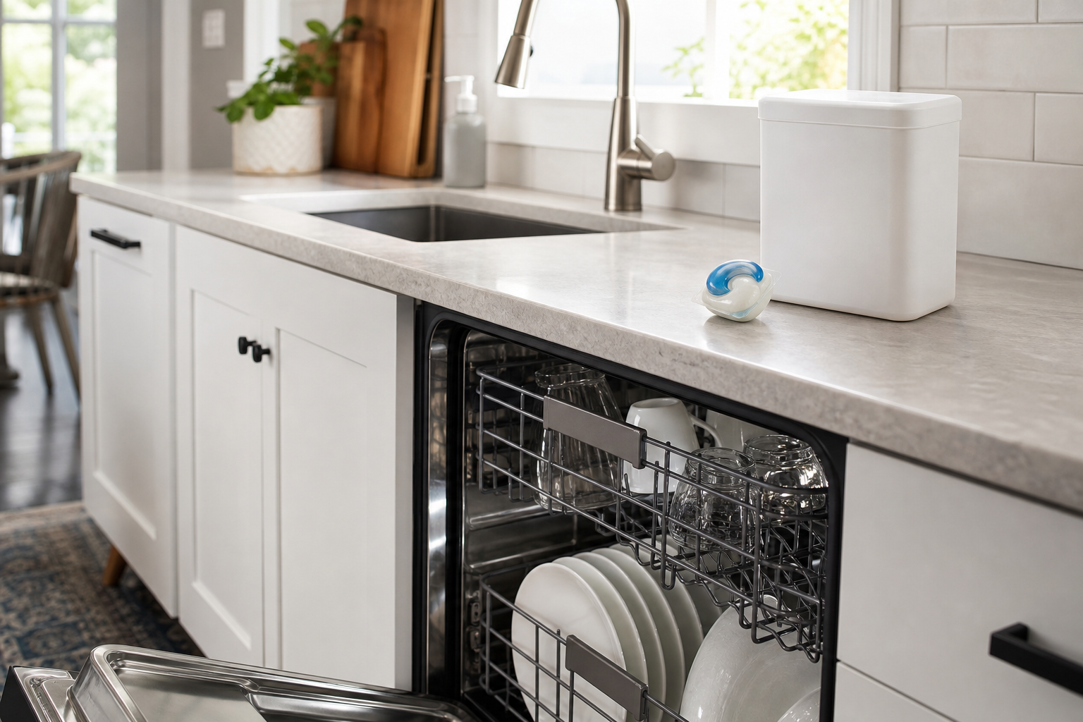 Plumbing scene for How to Choose Dishwasher Detergent for Your Water and Machine