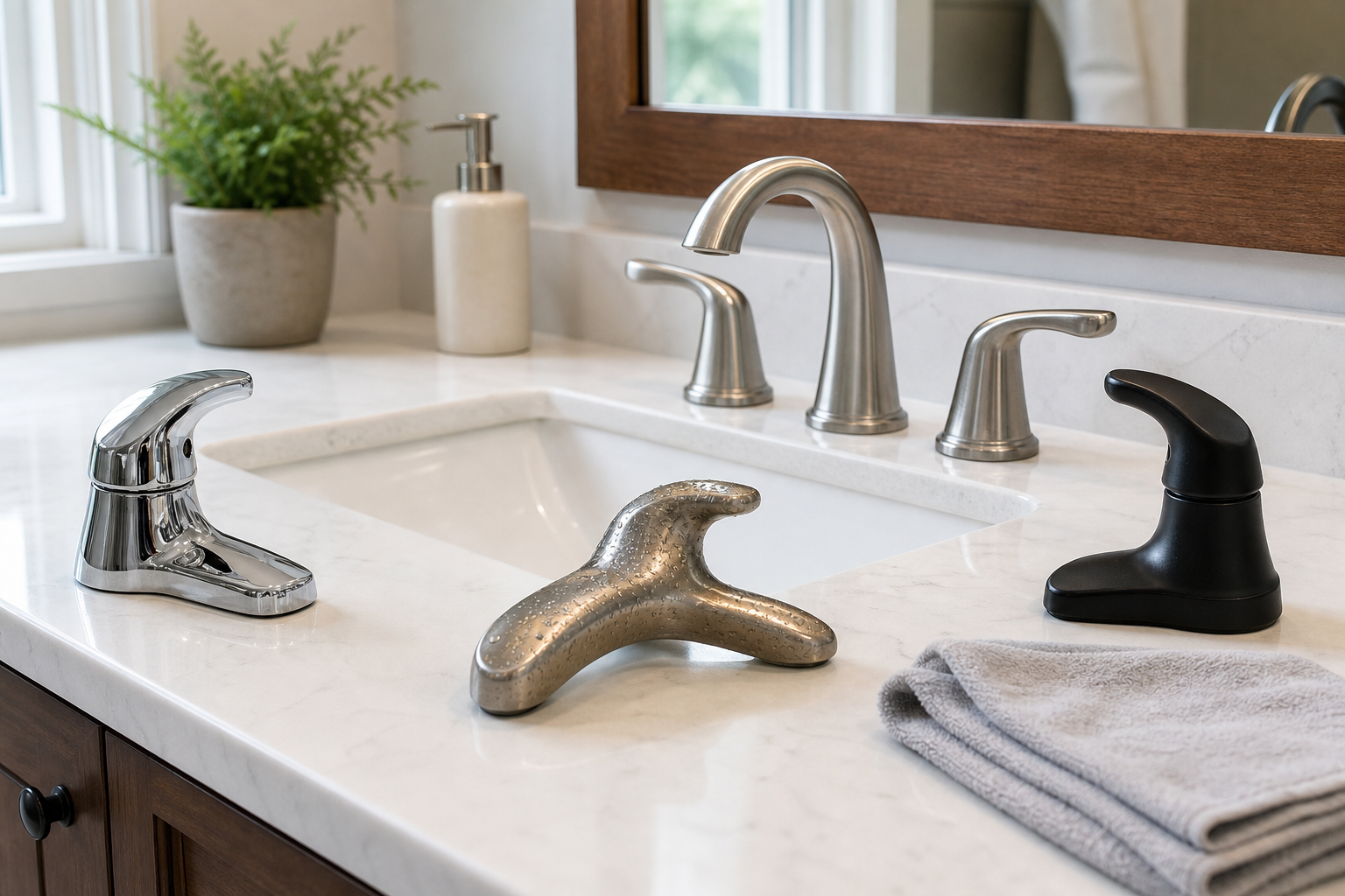 Plumbing scene for How to Choose a Bathroom Faucet Finish: Care and Compatibility Checks