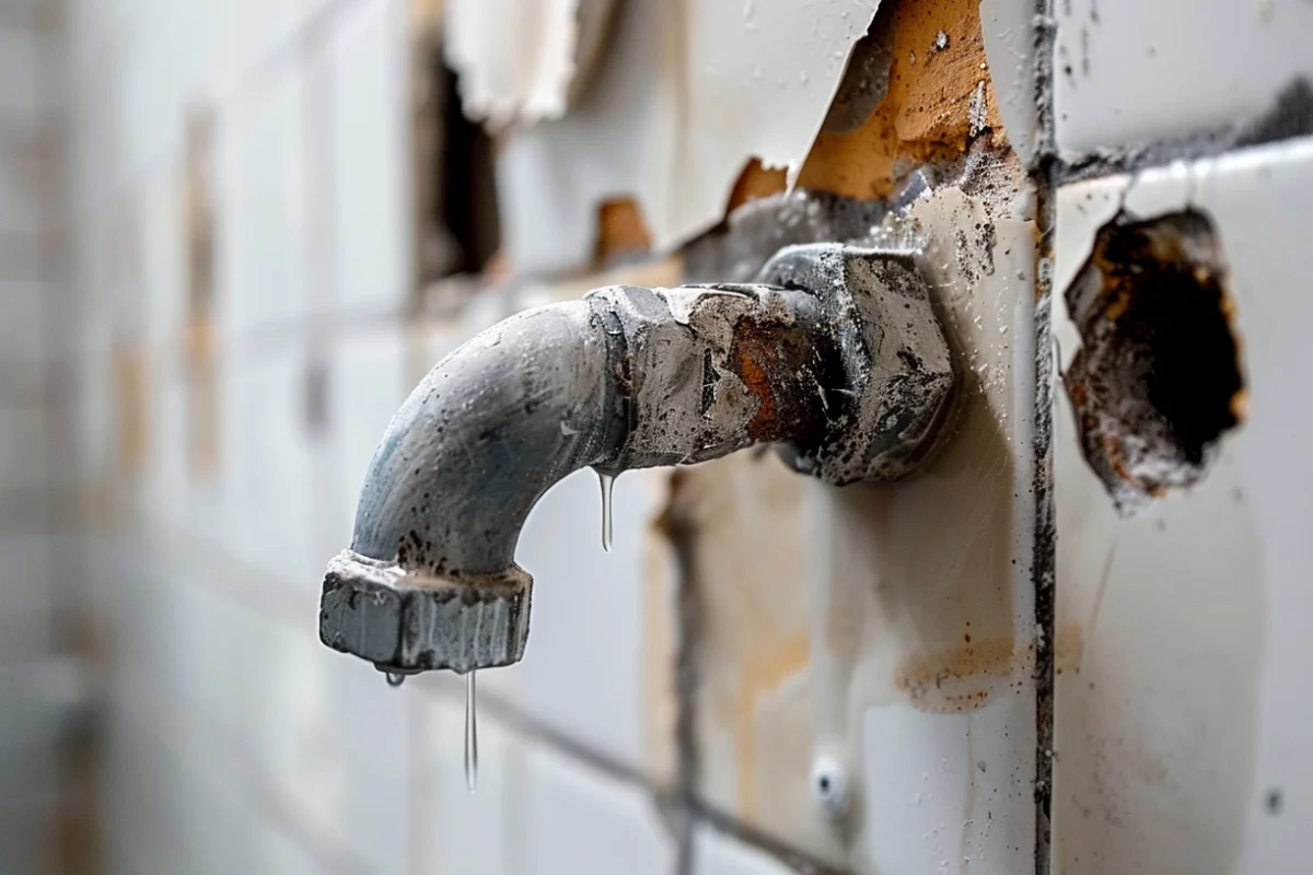 how to fix broken shower pipe in wall