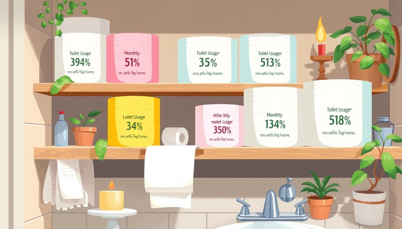 how many rolls of toilet paper per person per month