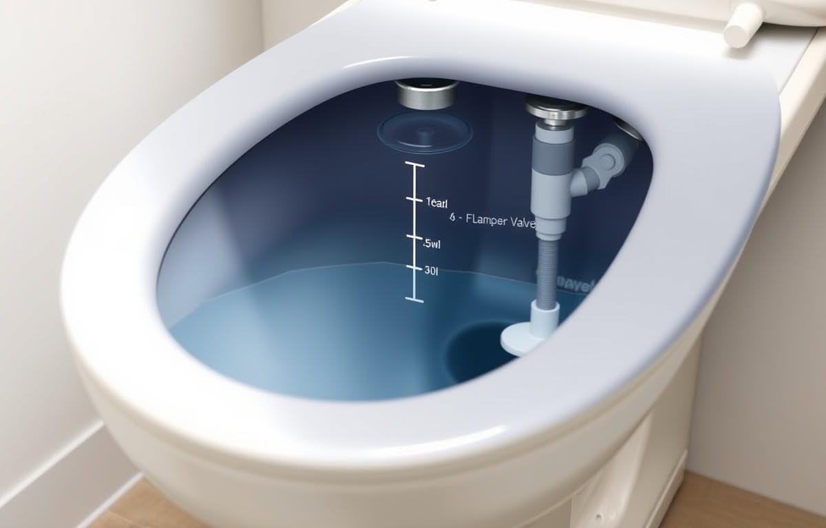 how much water should be in toilet tank