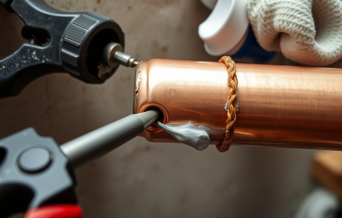 how to fix a leaking copper pipe without soldering