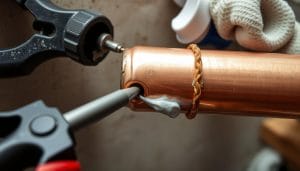how to fix a leaking copper pipe without soldering