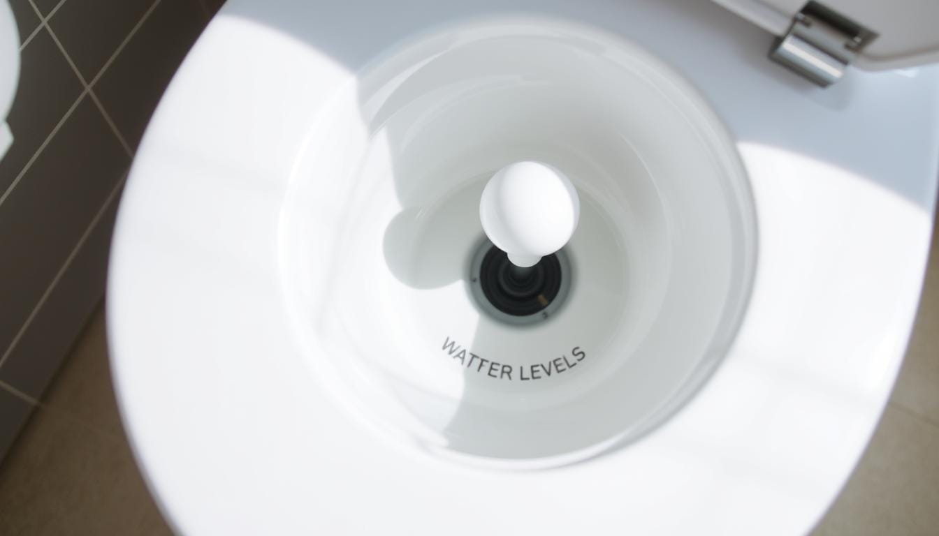 how to lower water level in toilet bowl