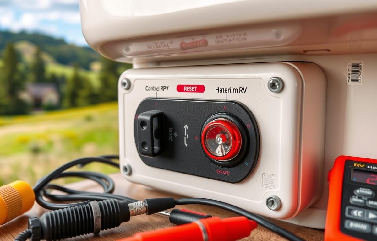 how to reset rv hot water heater