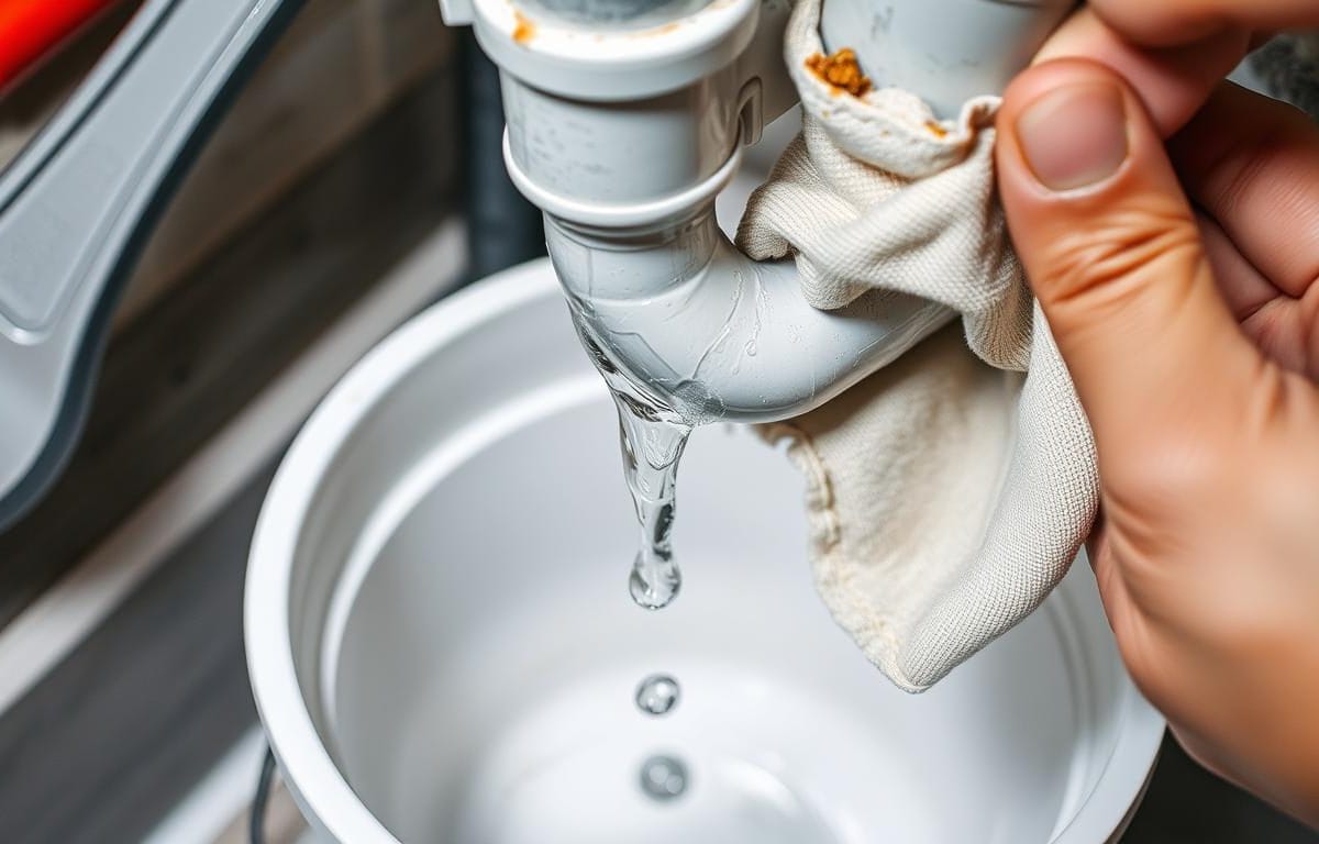 how to stop a leaking pipe with water in it