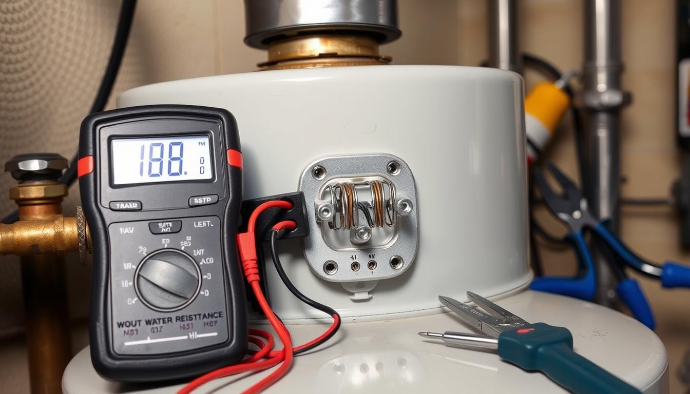how to test a hot water heater element