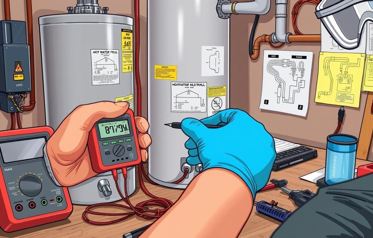 how to test hot water heater element